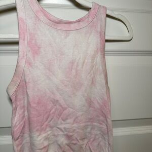 Pink Tie-Dye Crop Tank Top